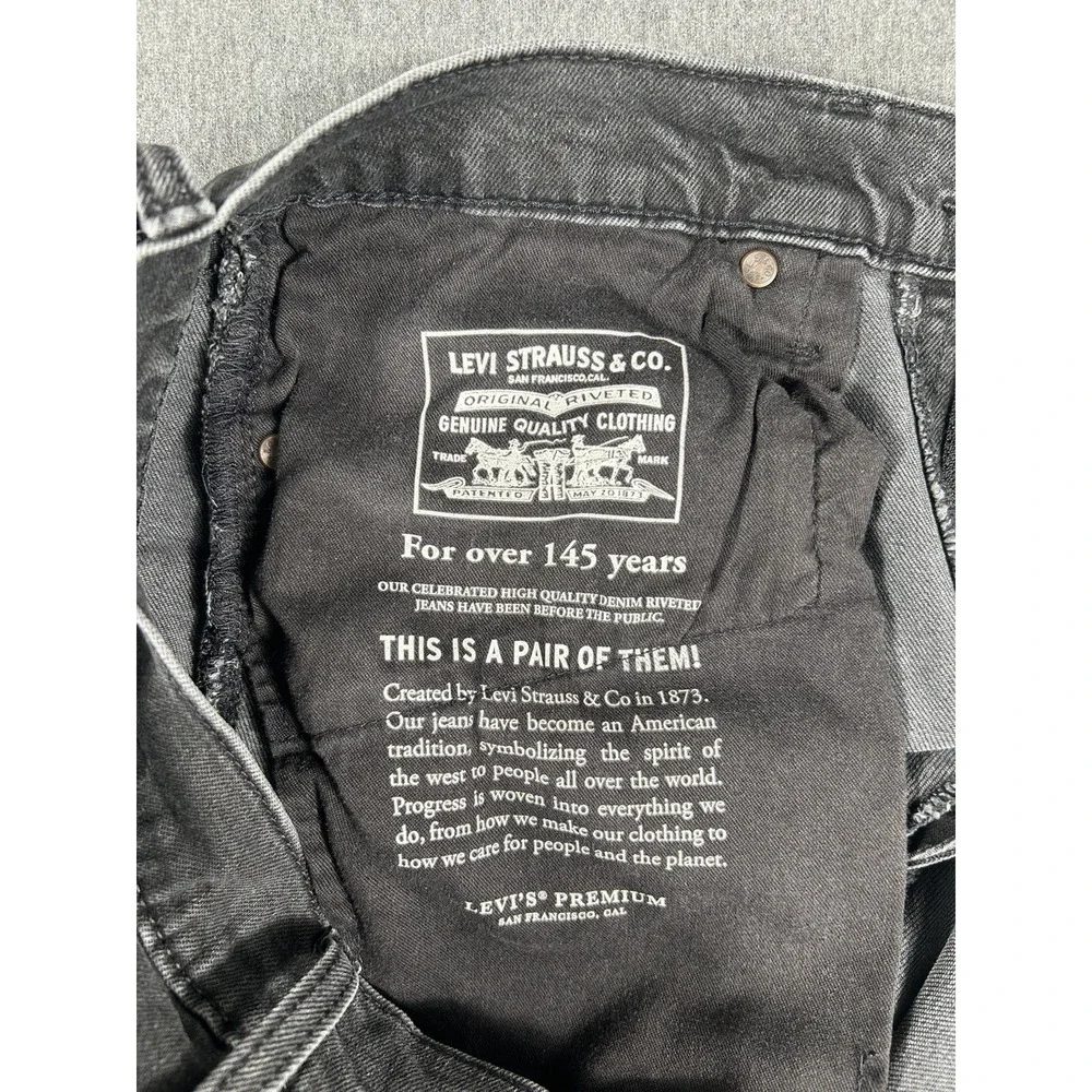 Levi's 511‎ Big E Premium Slim Fit Stretch Jeans Faded Black Denim Men's 33x30